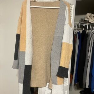Colorblock Open Cardigan